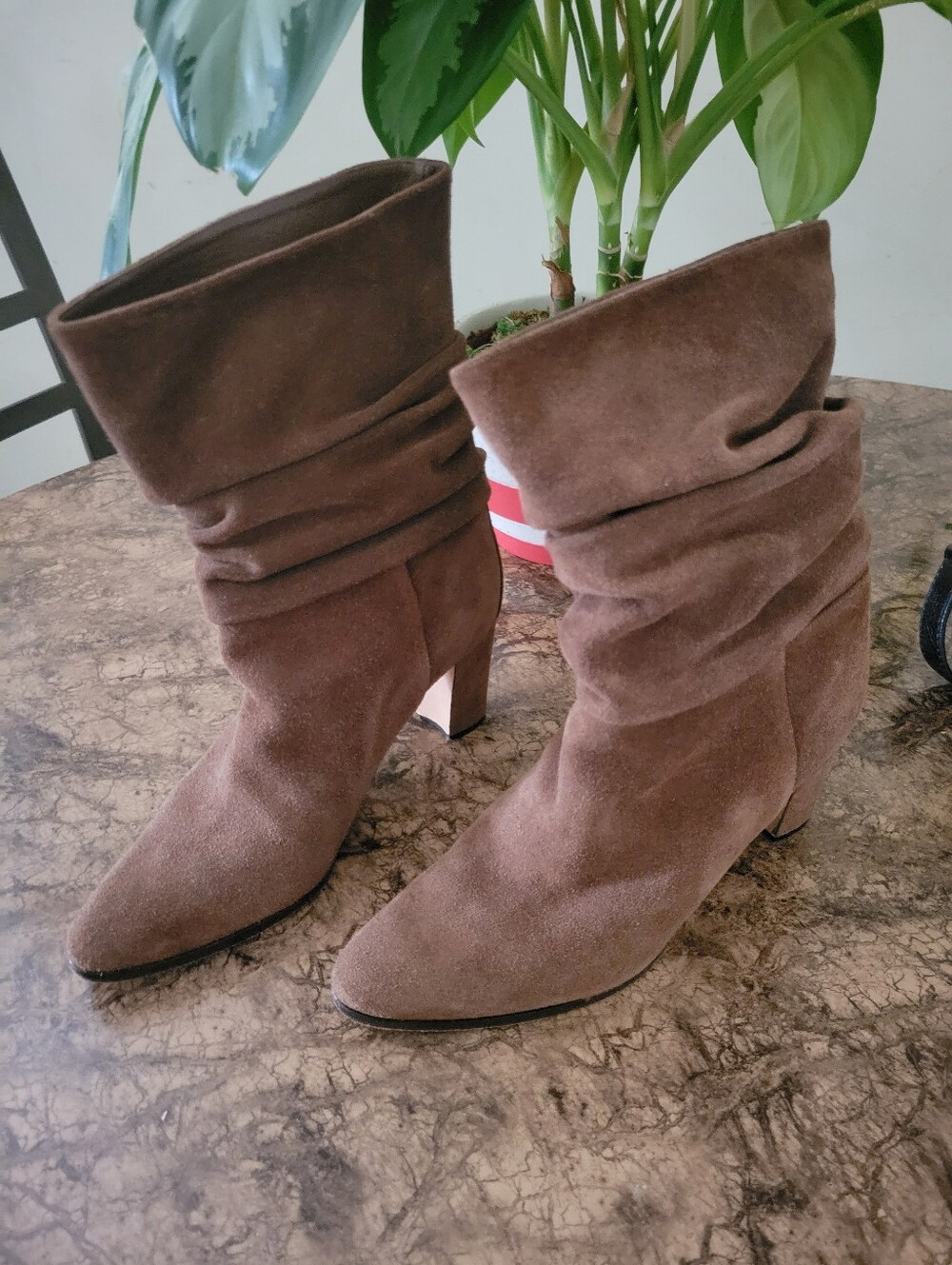 Manolo Blahnik Chocolate Suede Slouchy Boots 37